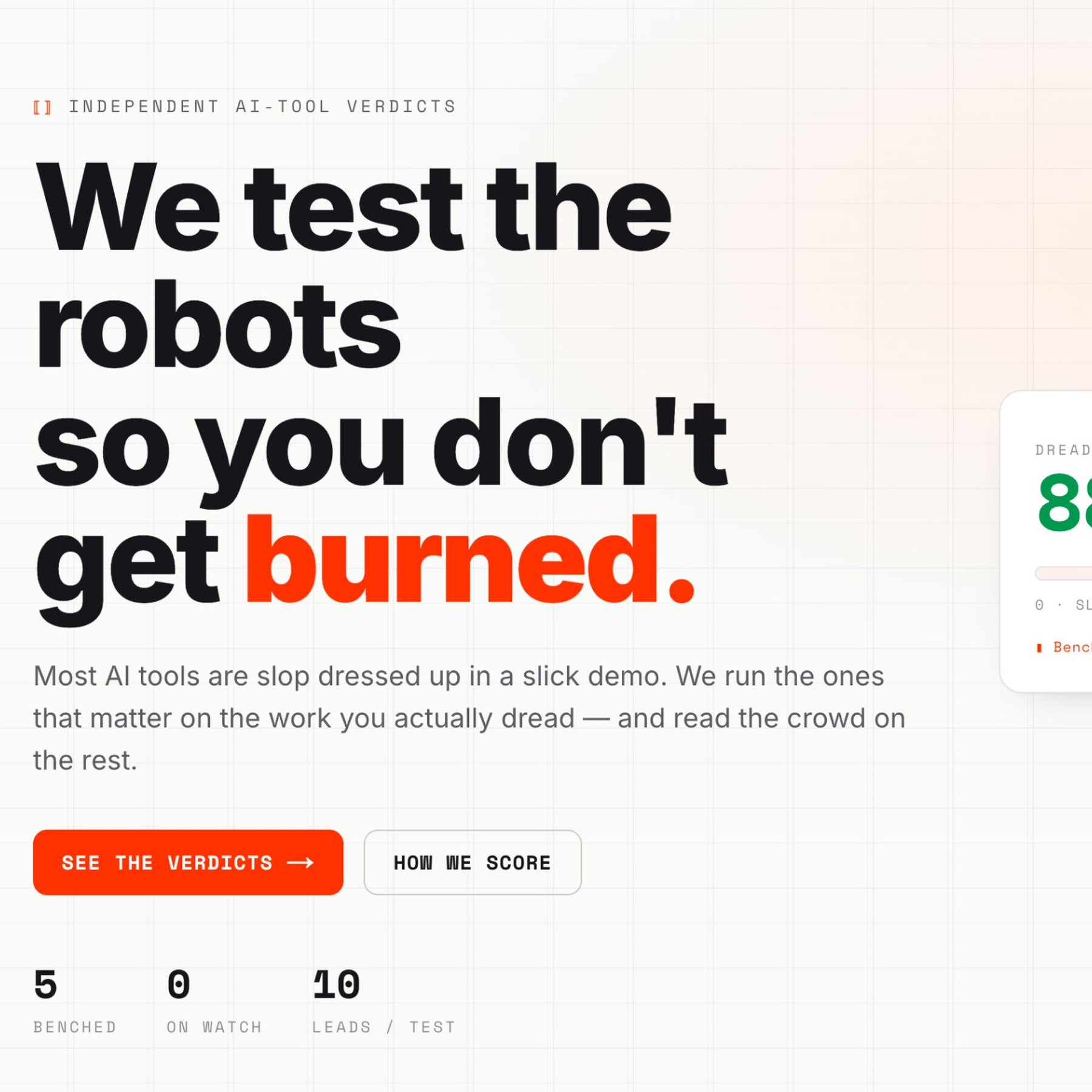 DreadRobot, a Dread Score of 88 out of 100, banded Certified